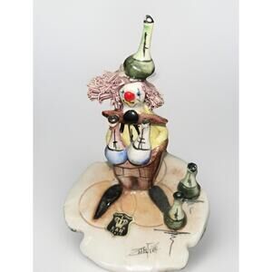 Vintage Zampiva Clown Statue With tags Made In Italy-Orig owner. Sweet!